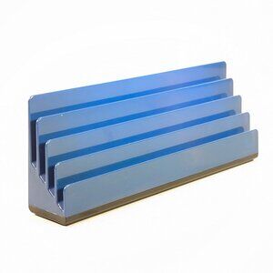 Blue Rexite Podio 921 desk letter holder, Italy 1970s Rino Pirovano